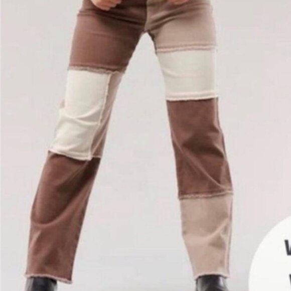 NWT Hollister dads high rise straight leg dad jeans patchwork colour blocking 11 - Picture 2 of 10